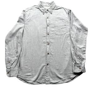 J Crew Brushed Twill Long Sleeve Button Down Shirt Mens Large Slim Gray BJ446
